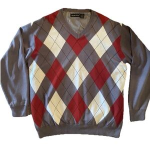 Scottish Winds Men’s Argyle Pullover Golf Sweater Windbreaker Lined
